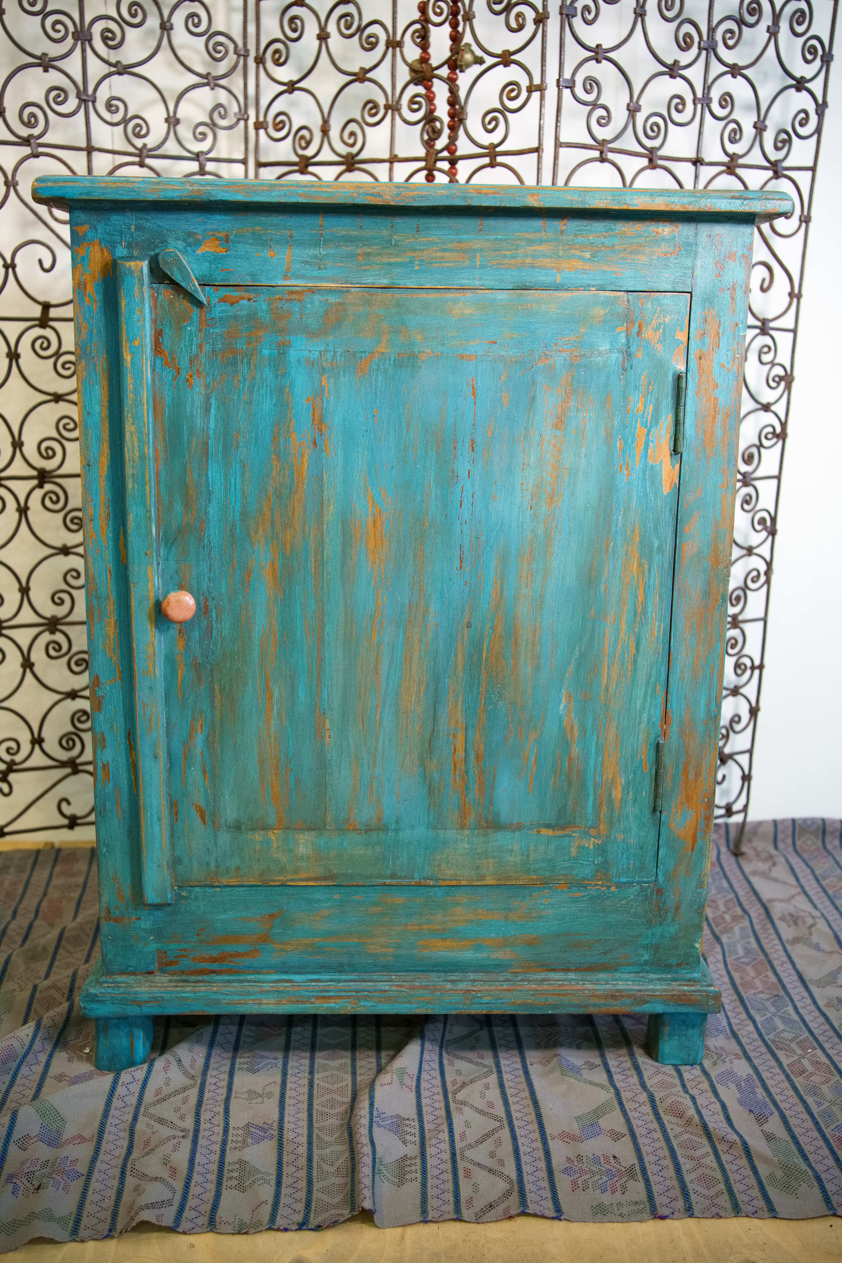 Credenza Indiana  portabottigie azzurra