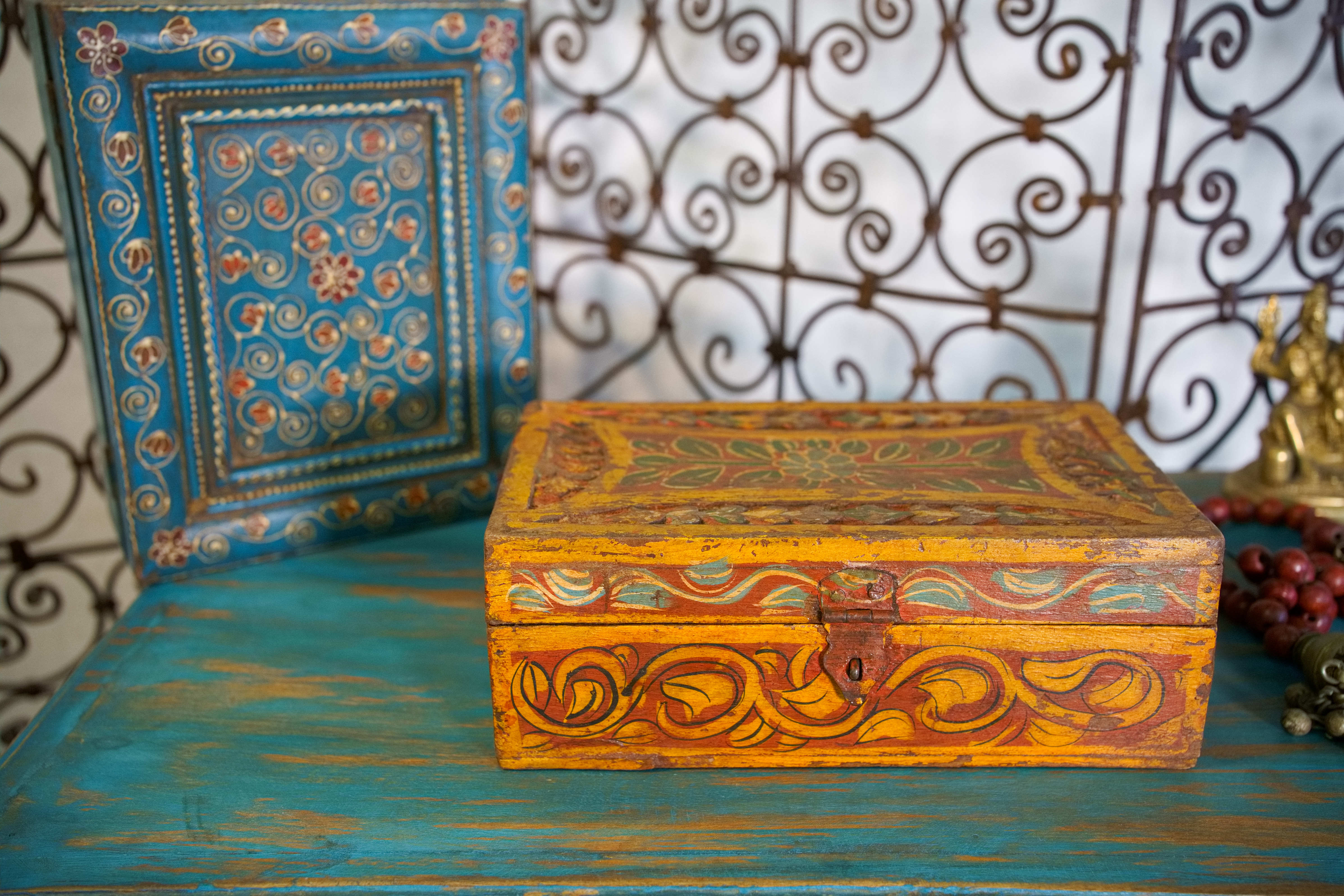 box india in legno contenitore