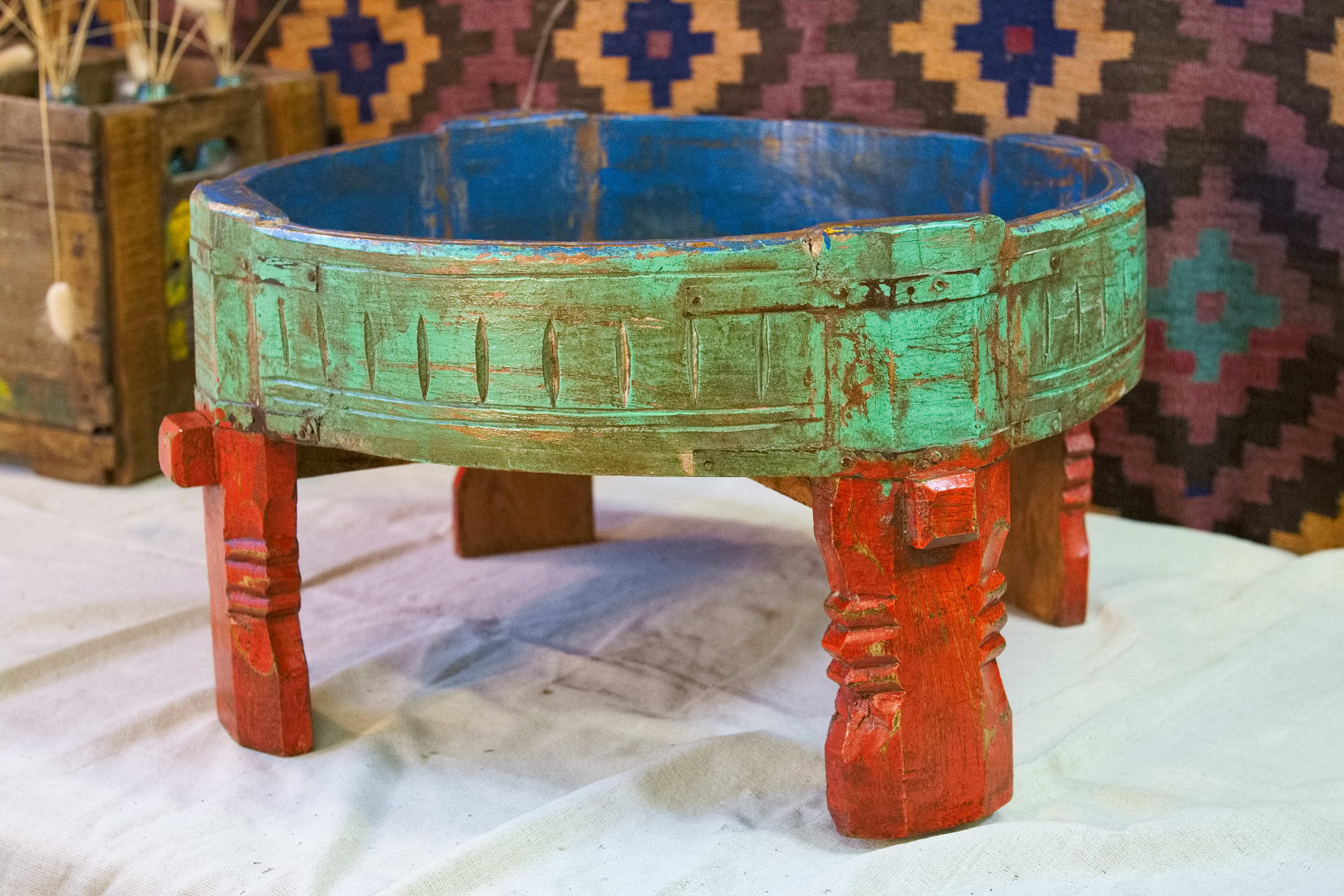 macina indiana dipinta kalchatti