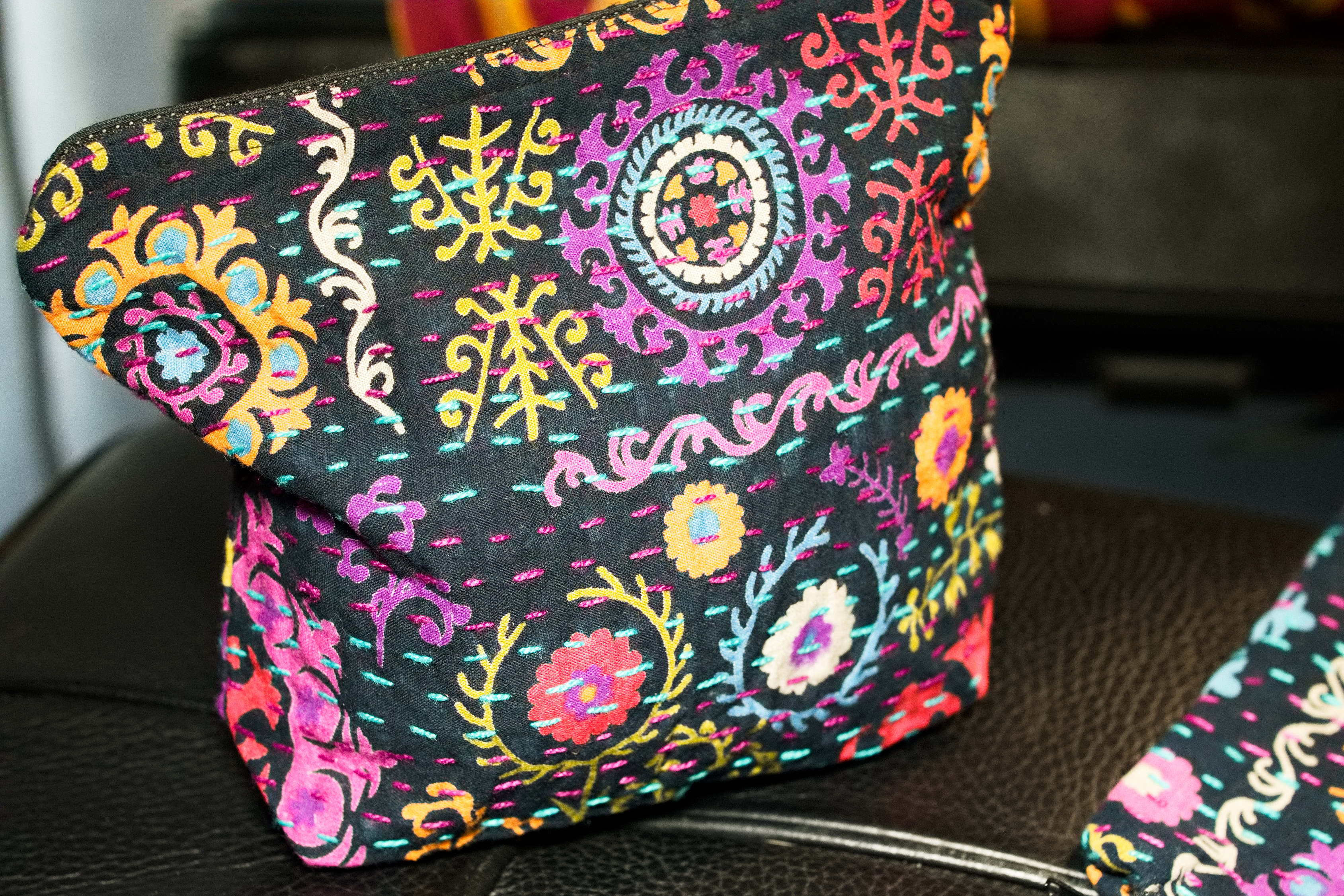 borsellino in cotone stile kantha, tipico indiano etnico hand made