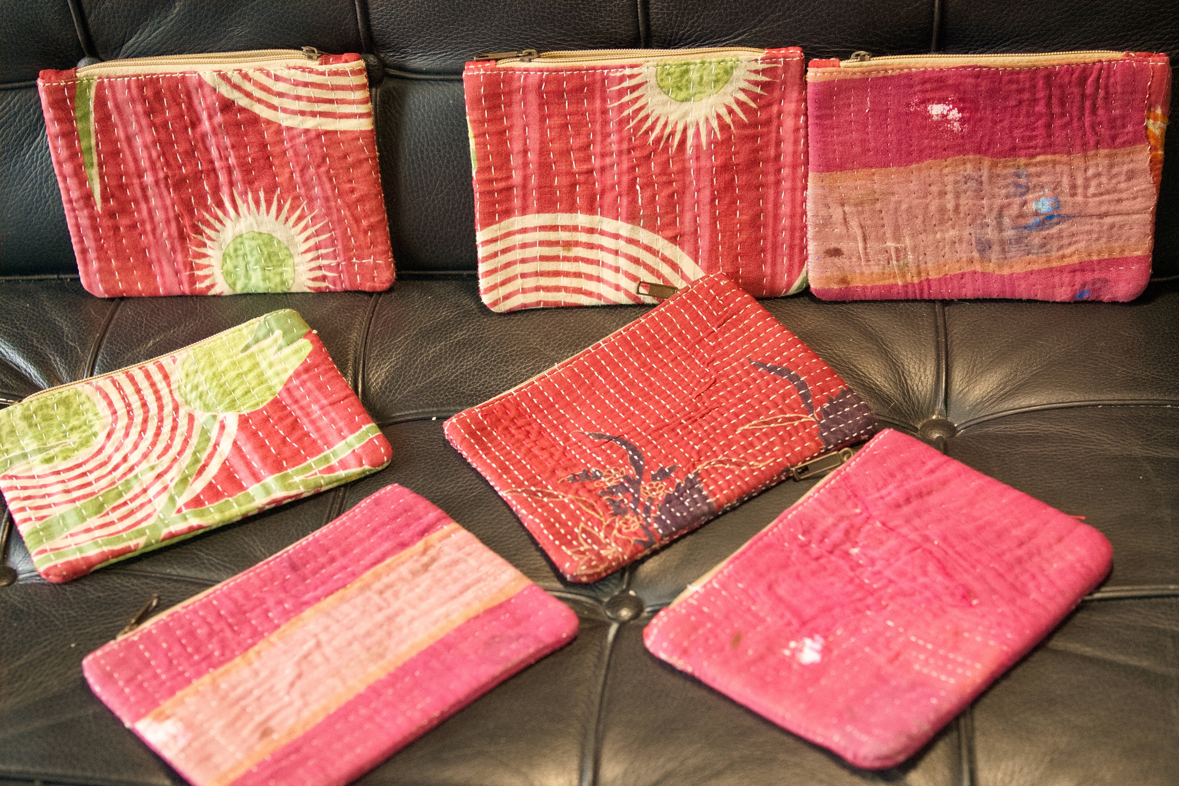 borsellino in cotone stile kantha, tipico indiano etnico hand made
