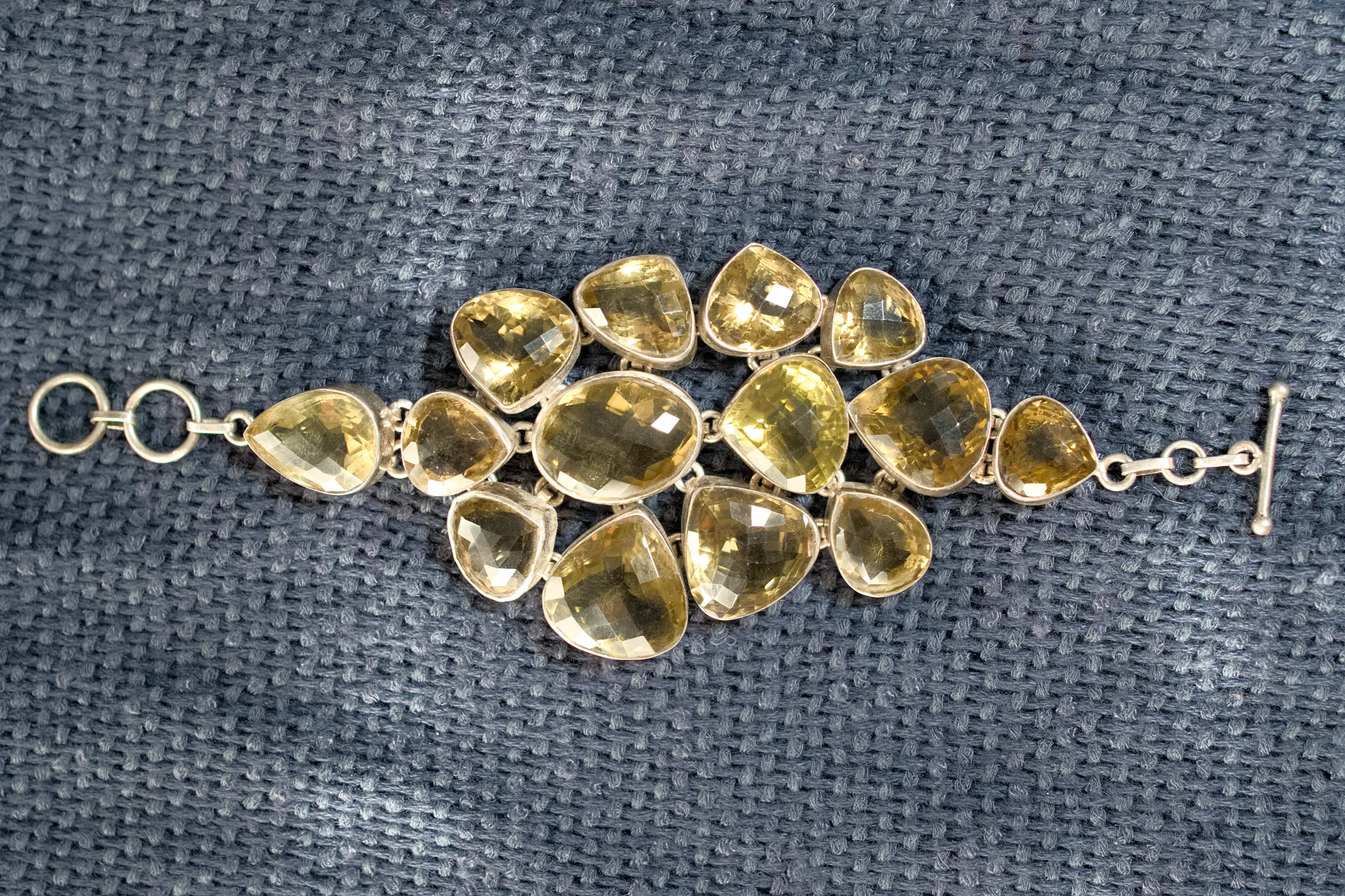 bracciale indiano in argento e quarzo citrino