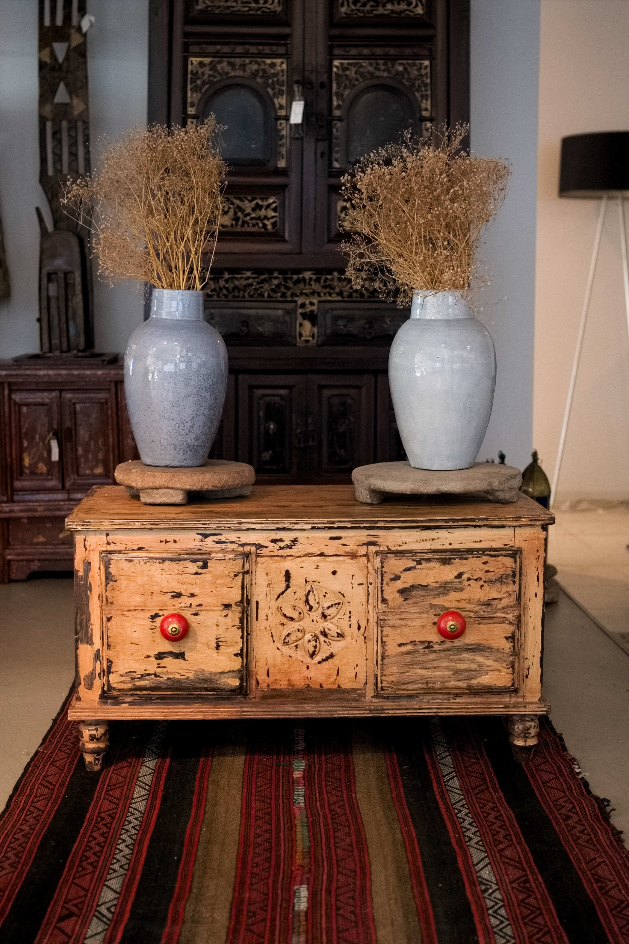 base indiana dipinta 2 cassetti