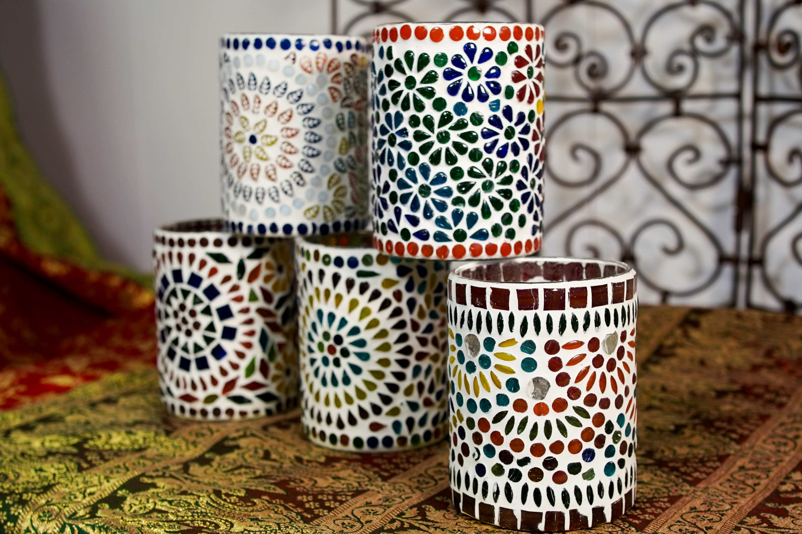 bicchiere lampada mosaico