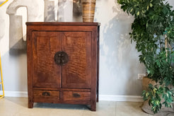 Armadietto credenza cinese antica in legno di olmo massello naturale 