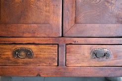 Armadietto credenza cinese antica in legno di olmo massello naturale particolare cassetti