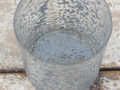 Vaso in vetro decorato, lavorato artigialmente.  Dimensioni diametro 12 h14m.
