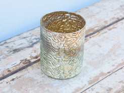 Vaso in vetro decorato, lavorato artigialmente.  Dimensioni diametro 12 h15cm.