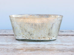 Vaso in vetro decorato, lavorato artigialmente.  Dimensioni 25x11 h11cm.