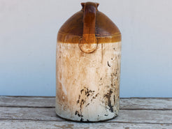 Vaso in ceramica dipinto, anni '40, impiegati in India per il trasporto del latte. Dimensioni Diametro 26 h42