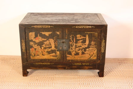Credenza Cina Laccata Nera E Oro   cod.C1164B