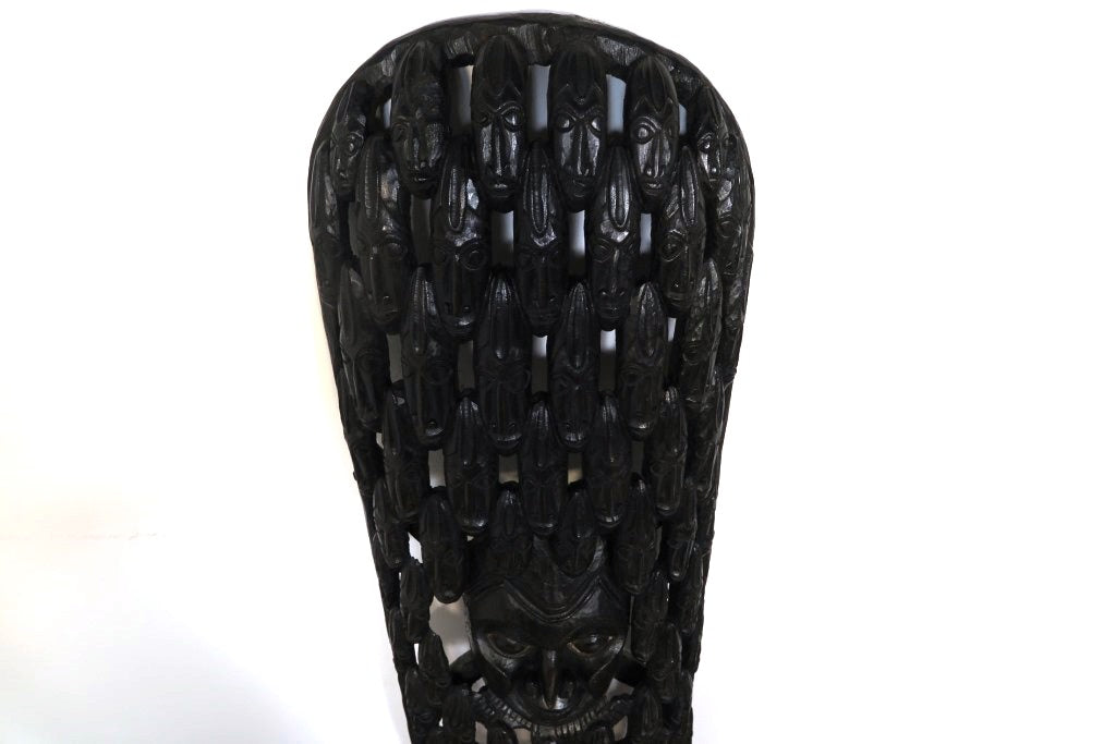 Maschera Africana Della Costa D'Avorio, Ricavata Da Un Unico Tronco. Dimensioni 145x43xh20cm.