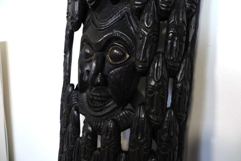 Maschera Africana Della Costa D'Avorio, Ricavata Da Un Unico Tronco. Dimensioni 145x43xh20cm.