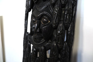 Maschera Africana Della Costa D'Avorio, Ricavata Da Un Unico Tronco. Dimensioni 145x43xh20cm.