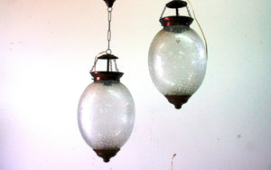 Lampada Vetro Decorata India. Dimensioni Diametro45 h23cm.
