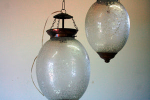Lampada Vetro Decorata India. Dimensioni Diametro45 h23cm.