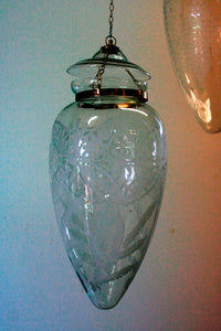 Lampada Vetro Decorata. Diametro 25 h60cm.