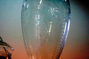 Lampada Vetro Decorata. Diametro 25 h60cm.