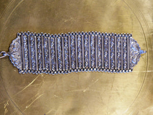 bracciale indiano a fascia in german silver assemblato e costruito artigianalmente . 89 gr 