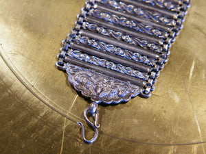 bracciale indiano a fascia in german silver assemblato e costruito artigianalmente . 89 gr 