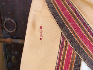 Il termine phulkari significa ‘lavoro floreale’ ed è dovuto alla ricchezza dei disegni che venivano ricamati dalle donne su questi ampi scialli. Di solito, una buona parte dello sfondo di tela rimaneva visibile negli scialli usati con maggiore frequenza. I phulkari riservati alle occasioni speciali si chiamavano invece bagh, ‘giardino’, ed avevano l’intera superficie dello sfondo ricoperta da ricami rilucenti che rendevano invisibile la base del tessuto.