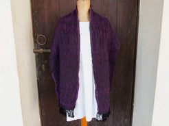 scialle in lana misto cotone  sciarpa con fibre elasticizzate