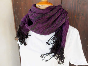 scialle in lana misto cotone  sciarpa con fibre elasticizzate