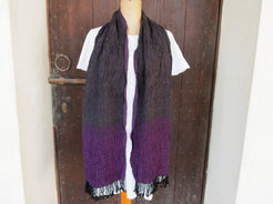 scialle in lana misto cotone  sciarpa con fibre elasticizzate