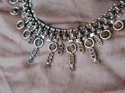 collana indiana con chiave, in german silver,  assemblato artigianalmente.  lunghezza 47cm, peso 51 gr