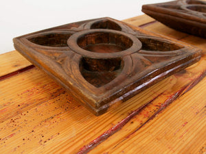legno di teak inciso  uso portacandele , pout pourri ...  lavorazione artigianale  spedizione italia compresa nel prez
