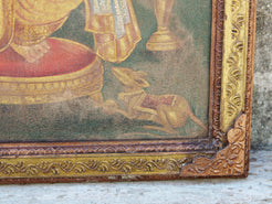 Inquadratura ravvicinata della cornice e dello spessore di 4 cm della tela.