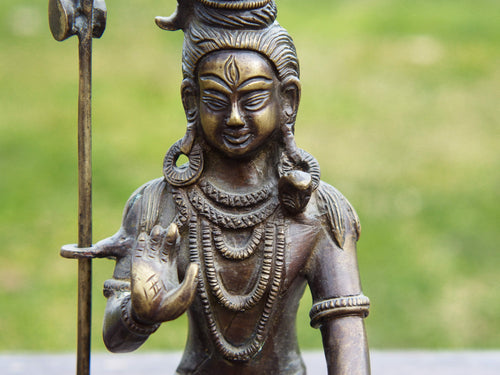 statua indiana in bronzo raffigurante shiwa , shiva .