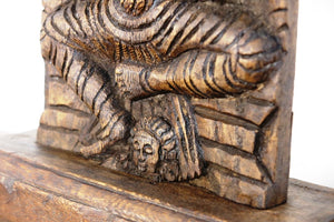 Statua Shiva in legno, tronco di teak inciso, databile metà 900, pezzo unico lavorato artigianalmente. dimensioni 30x12xh40cm.