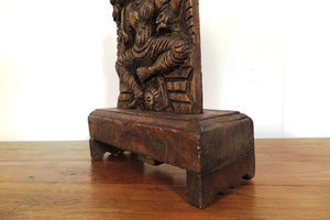 Statua Shiva in legno, tronco di teak inciso, databile metà 900, pezzo unico lavorato artigianalmente. dimensioni 30x12xh40cm.