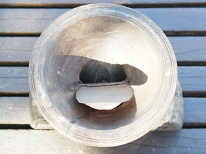 Antico separatore, oggetti di lavoro antichi usato per cereali, riso indiano in legno di teak inciso.Dimensioni Dimensioni 21x15 h19cm