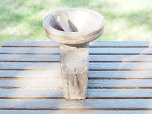 Antico separatore, oggetti di lavoro antichi usato per cereali, riso indiano in legno di teak inciso.Dimensioni Dimensioni 21x15 h19cm