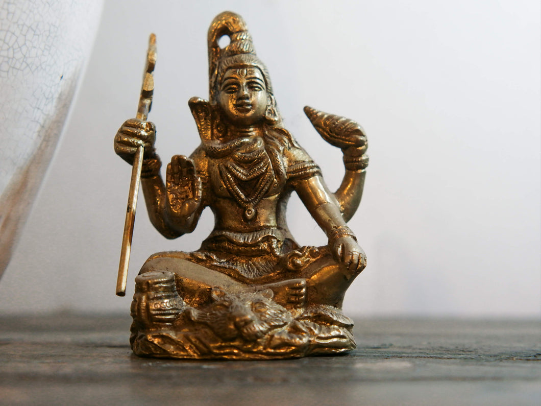 statuetta indiana in lega di metalli raffigurante kali Kālī è una divinità femminile hindu, manifestazione terribile, aggressiva e non materna della Dea.[1] Descritta come battagliera e feroce, Kālī (lett.: 
