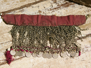 vecchio addobbo, fregio , tessuto , collana cerimoniale afgano tribaleafgano