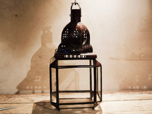 Carica l&#39;immagine nel visualizzatore di Gallery, Lanterna Metallo E Vetro marocchina lanterna cod.LM0023