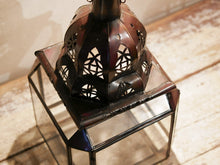 Carica l&#39;immagine nel visualizzatore di Gallery, Lanterna Metallo E Vetro marocchina lanterna cod.LM0023