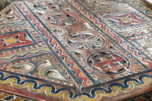 Tavolino Tuareg Marocco Inciso E Dipinto. Dimensioni 80x80xh50cm.