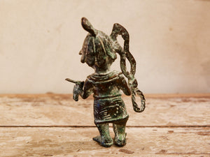 Antica statua guerriero in bronzo del Benin. Dimensioni 10x5  h18cm.    per maggiori info o dettagli info@etniko.it 0039 3338778241
