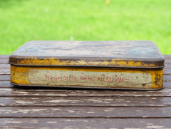 Scatola in latta vintage. Provenienza India.  Dimensioni 23x18 h5cm