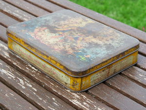 Scatola in latta vintage. Provenienza India.  Dimensioni 23x18 h5cm