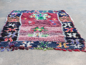 Tappeto Marocco boucherouite multicolor. Dimensioni 130x210cm