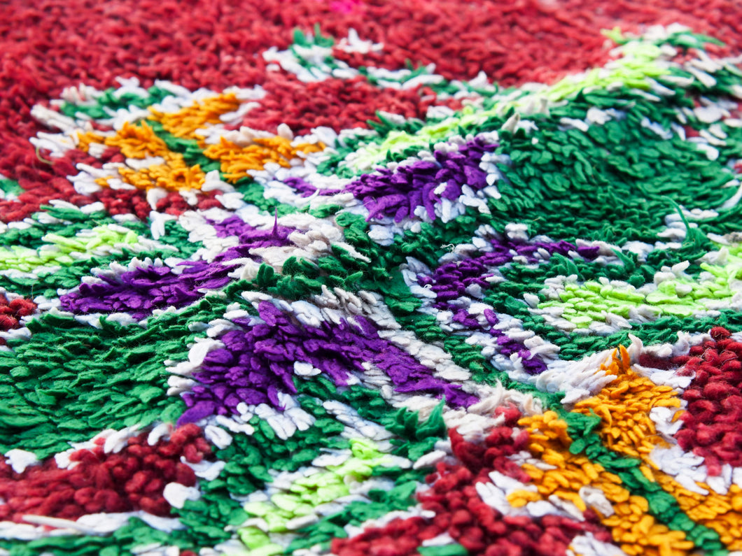 Tappeto Marocco boucherouite multicolor. Dimensioni 130x210cm