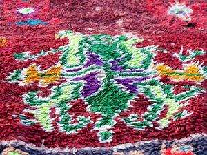 Tappeto Marocco boucherouite multicolor. Dimensioni 130x210cm