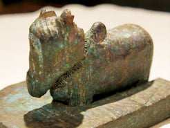 Nandi Indiano, in sanscrito urisha che significa dharma, rettitudine, in legno.dimensioni 13x18xh14cm.