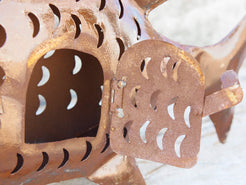portacandele pesce in metallo, india, con catena per appendere.   dimensioni 46x10 h32cm lunghezza catena 26cm