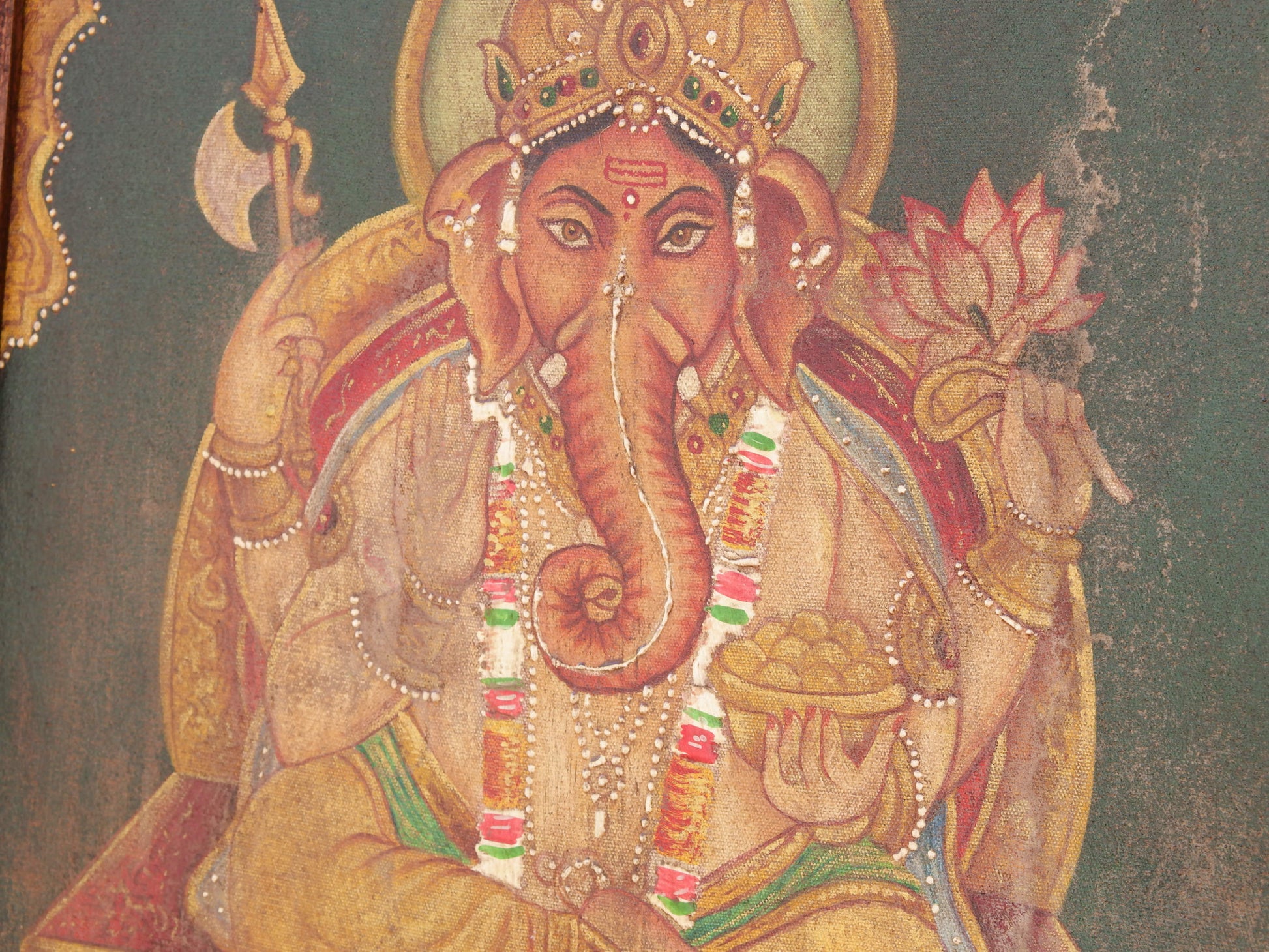 Quadro raffigurante ganesh. Pezzo unico.dimensioni 53x68 profondità 4 cm